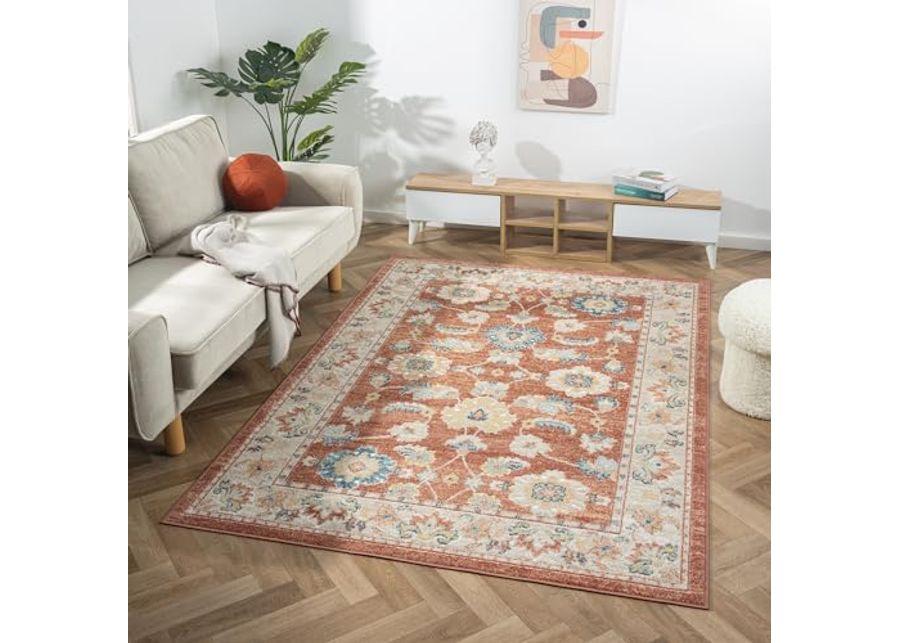 L. R. Resources, Inc. Alison Eve Rust/Ivory Classic Traditional Traditional Indoor Area Rug, 3'11" x 6'