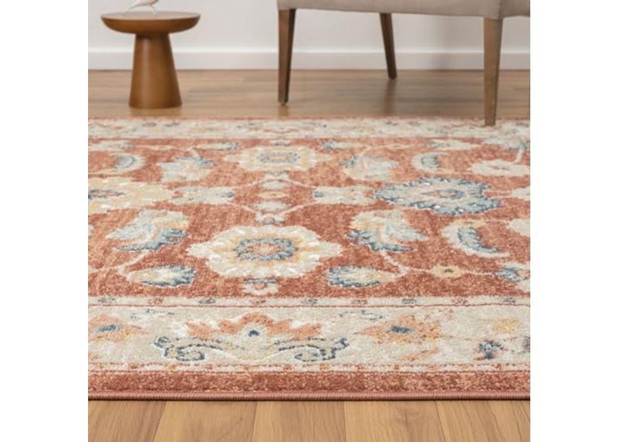 L. R. Resources, Inc. Alison Eve Rust/Ivory Classic Traditional Traditional Indoor Area Rug, 3'11" x 6'