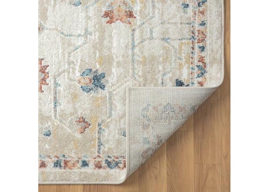 L. R. Resources, Inc. Alison Roy Blue/Ivory Classic Traditional Medallion Indoor Area Rug, 3'11" x 6'