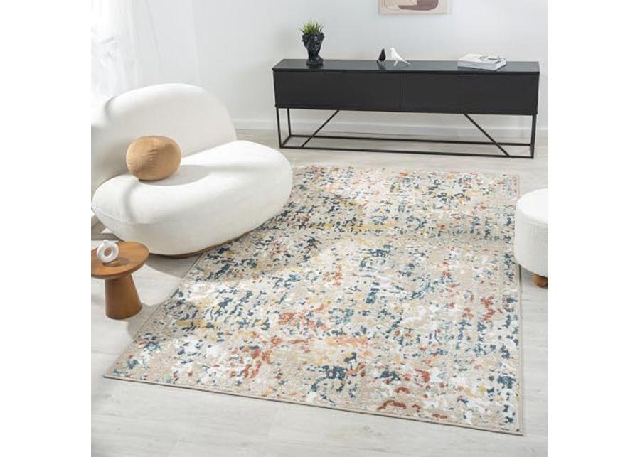 L. R. Resources, Inc. Alison May Gray/Multi Modern Contemporary Abstract Indoor Area Rug, 3'11" x 6'