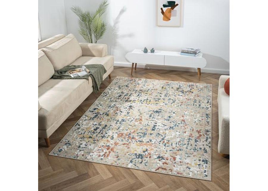 L. R. Resources, Inc. Alison May Gray/Multi Modern Contemporary Abstract Indoor Area Rug, 3'11" x 6'