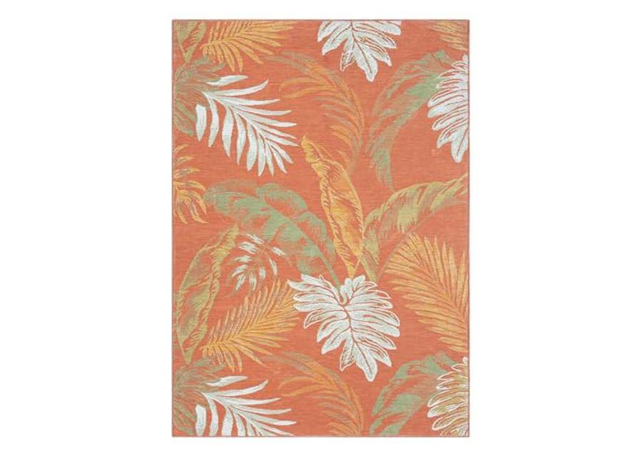 L. R. Resources, Inc. Binny Sin Palm Fronds Coastal Indoor/Outdoor Reversible Area Rug, 5'3" x 7'