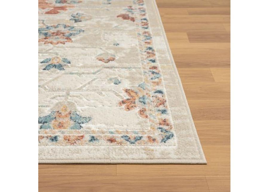 L. R. Resources, Inc. Alison Roy Rust/Ivory Classic Traditional Medallion Indoor Area Rug, 5'3" x 7'6"