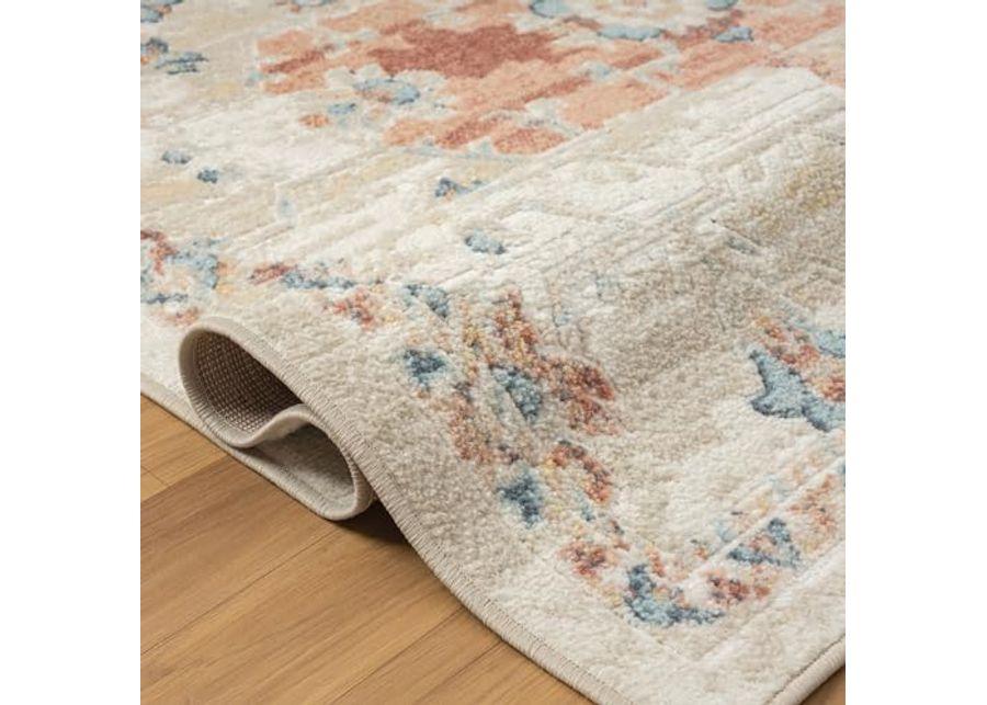 L. R. Resources, Inc. Alison Roy Rust/Ivory Classic Traditional Medallion Indoor Area Rug, 5'3" x 7'6"