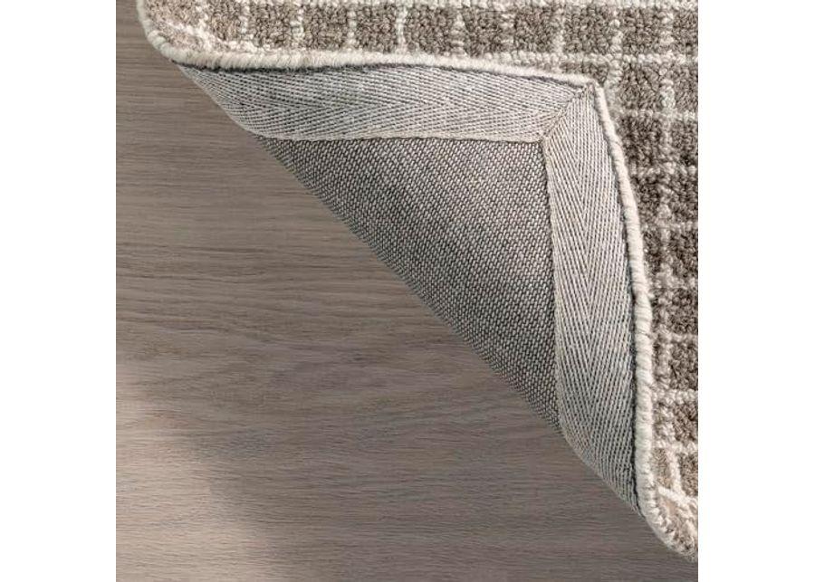 nuLOOM Rugs USA x Arvin Olano Melrose Checked Wool Area Rug, Grey, 12' x 15'