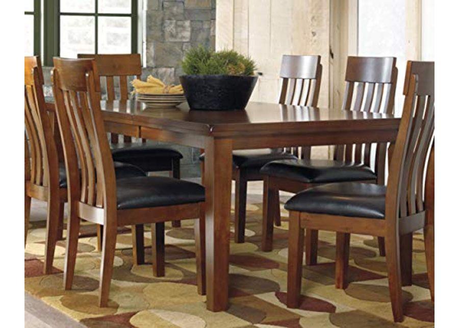 Signature Design by Ashley Ralene Traditional Dining Room Extension Table, Medium Brown & Ralene Rake Back 19" Dining Room Chair 2 Count, Medium Brown