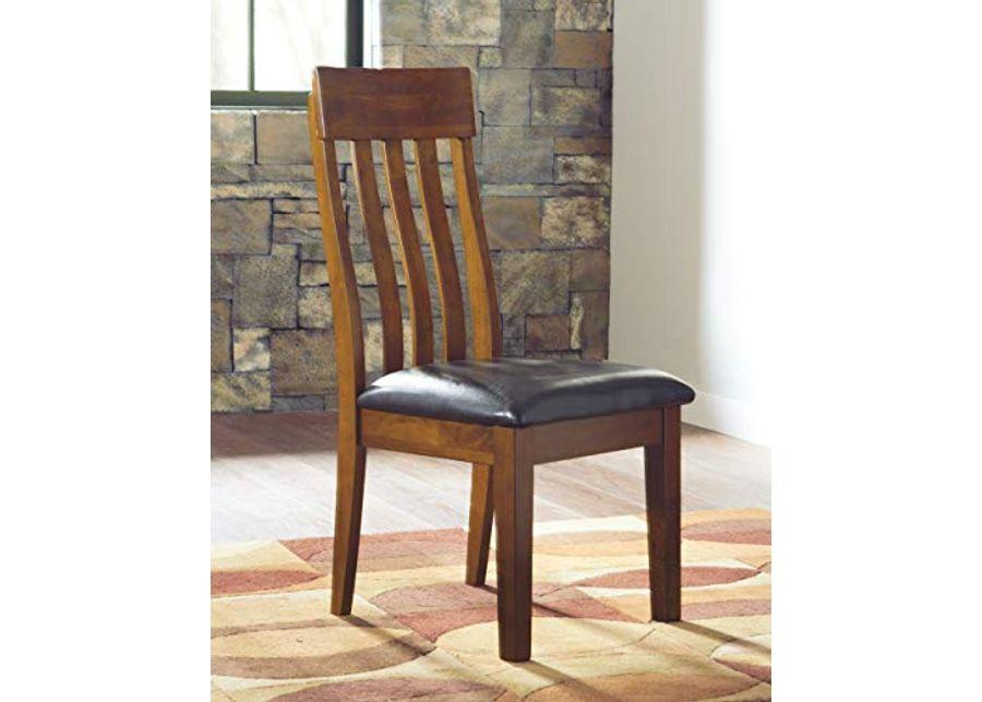 Signature Design by Ashley Ralene Traditional Dining Room Extension Table, Medium Brown & Ralene Rake Back 19" Dining Room Chair 2 Count, Medium Brown