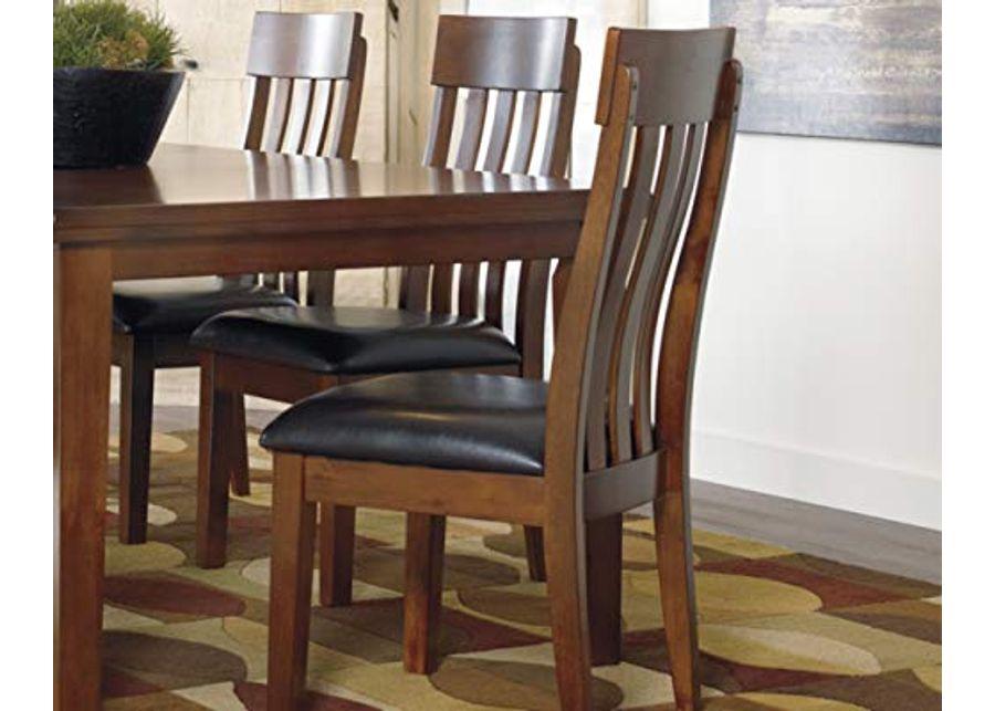 Signature Design by Ashley Ralene Traditional Dining Room Extension Table, Medium Brown & Ralene Rake Back 19" Dining Room Chair 2 Count, Medium Brown