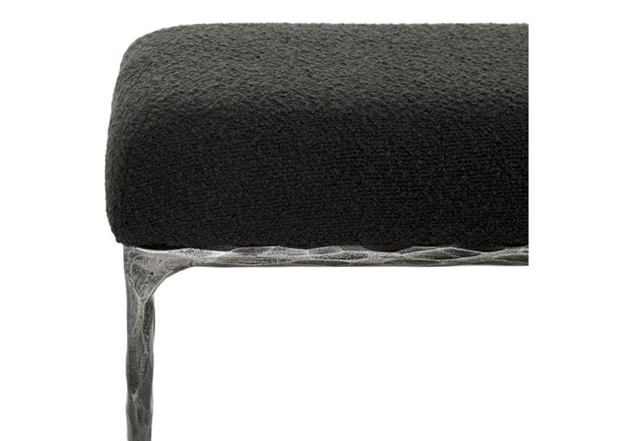 SAFAVIEH Janeen Boucle and Metal SFV9528 Bench, 20" W x 21" D x 45" H, Black