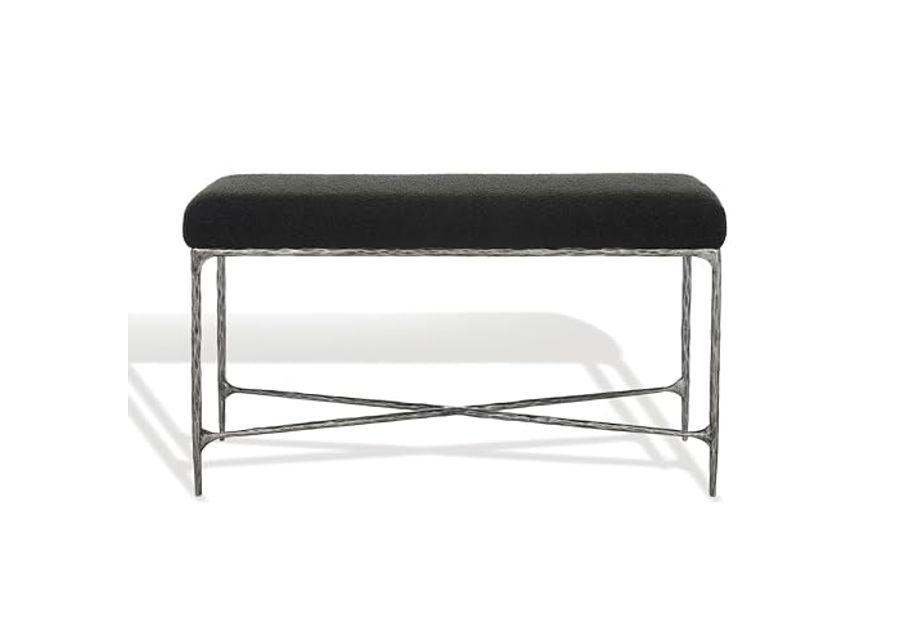 SAFAVIEH Mandy Boucle SFV9527 Bench, 16" W x 20" D x 25" H, Black