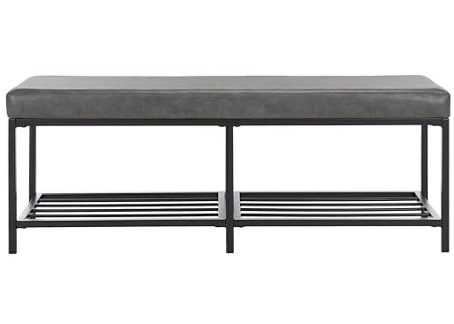 SAFAVIEH Yomi BCH6404 Bench, 48" W x 15" D x 18" H, Grey/Black