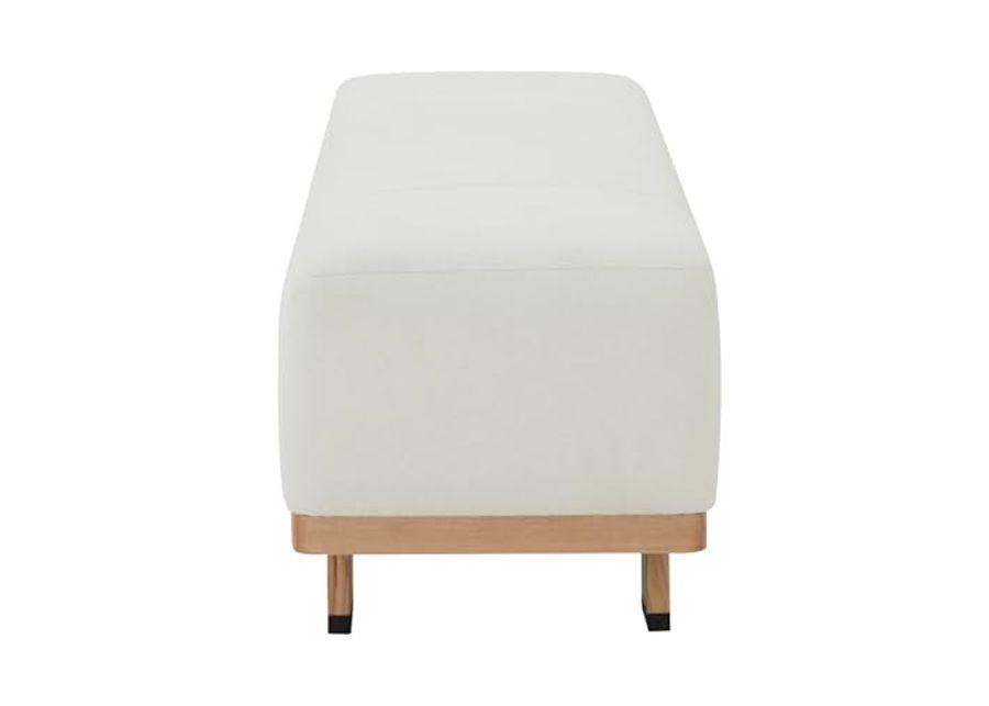 SAFAVIEH Abrianna Wood Base SFV5115 Bench, 18" W x 18" D x 33" H, Ivory/Natural