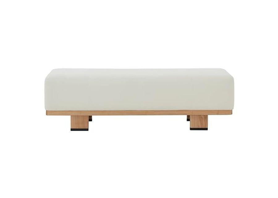 SAFAVIEH Abrianna Wood Base SFV5115 Bench, 18" W x 18" D x 33" H, Ivory/Natural