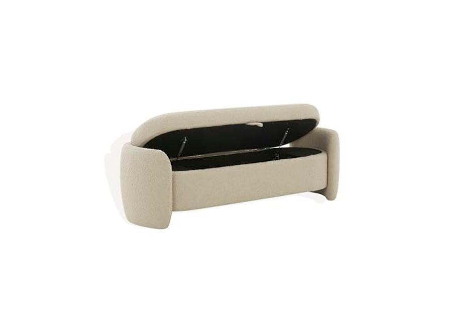 SAFAVIEH Danianna Boucle SFV4805 Bench, 21" W x 19" D x 51" H, Oatmeal