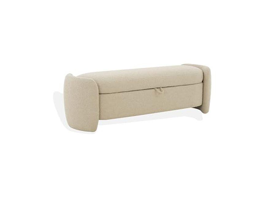 SAFAVIEH Danianna Boucle SFV4805 Bench, 21" W x 19" D x 51" H, Oatmeal