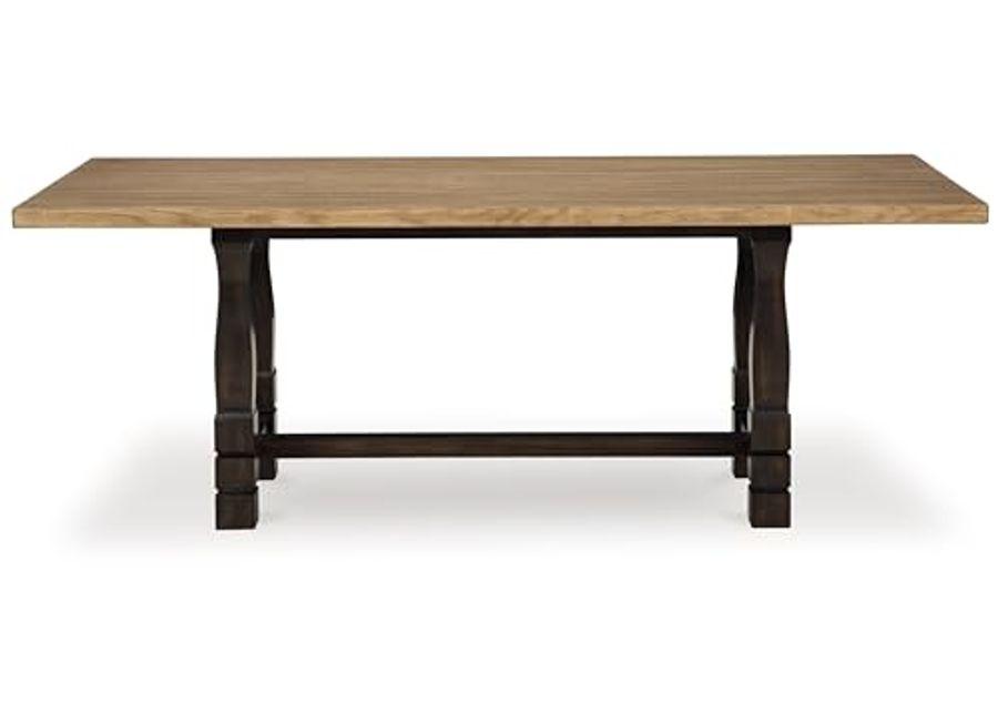 Signature Design by Ashley Charterton Casual Dining Table with Trestle Base, Light Brown & Dark Brown