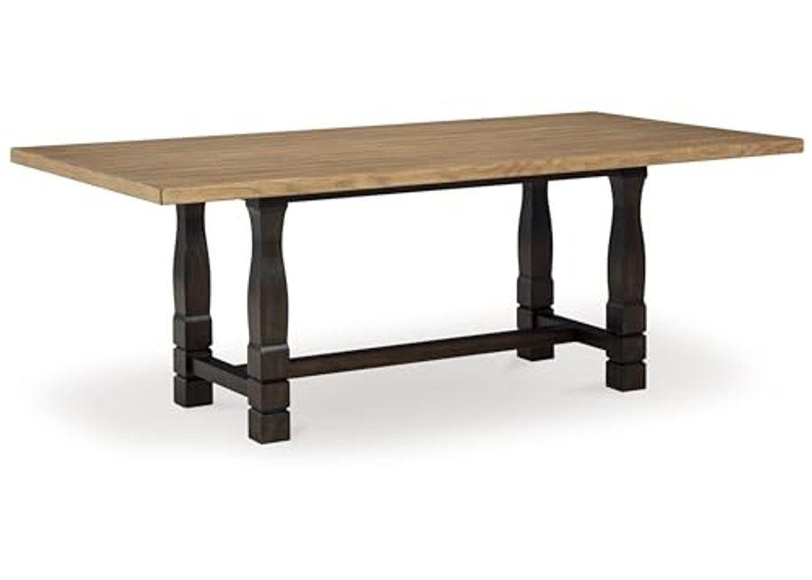 Signature Design by Ashley Charterton Casual Dining Table with Trestle Base, Light Brown & Dark Brown