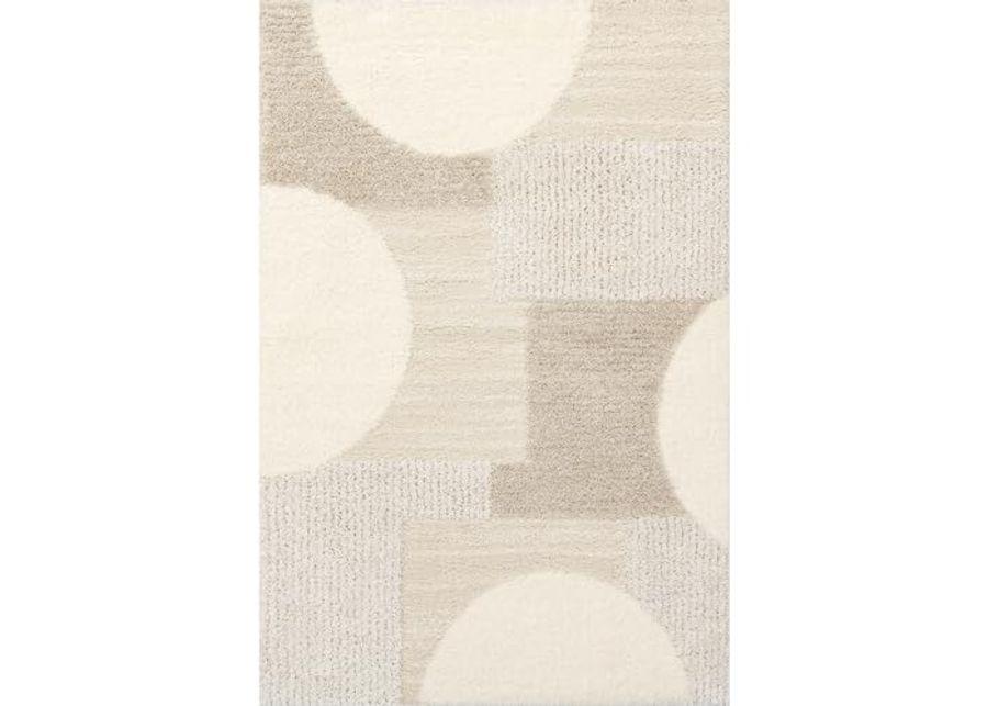 nuLOOM Ailani Modern Geometric Area Rug - 4x6 Area Rug Modern Beige/Cream Rugs for Living Room Bedroom Dining Room Kitchen