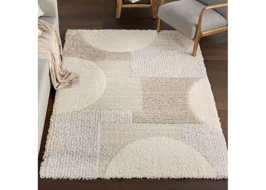 nuLOOM Ailani Modern Geometric Area Rug - 4x6 Area Rug Modern Beige/Cream Rugs for Living Room Bedroom Dining Room Kitchen