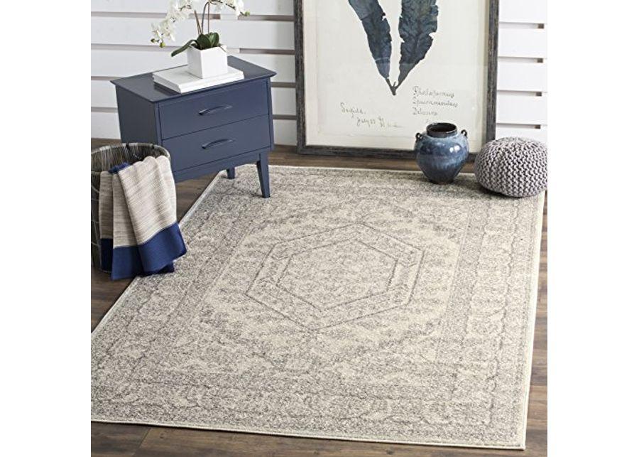 Safavieh Adirondack 8' x 10' & 3' x 5' Ivory & Silver Oriental Medallion Area Rugs - Non-Shedding, Kid & Pet Friendly