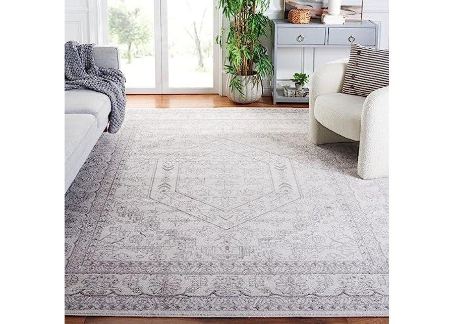 Safavieh Adirondack 8' x 10' & 3' x 5' Ivory & Silver Oriental Medallion Area Rugs - Non-Shedding, Kid & Pet Friendly