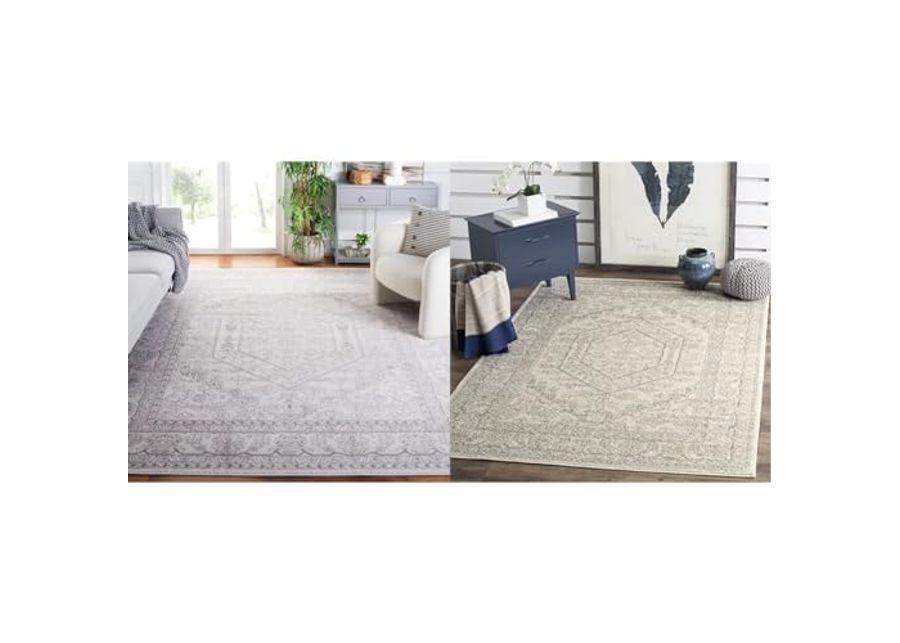 Safavieh Adirondack 8' x 10' & 3' x 5' Ivory & Silver Oriental Medallion Area Rugs - Non-Shedding, Kid & Pet Friendly