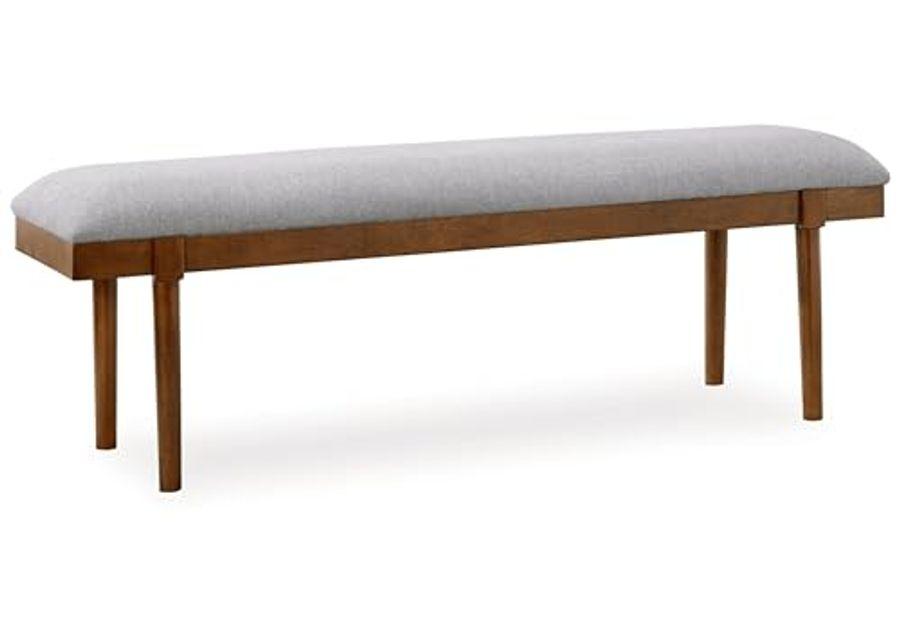 Signature Design by Ashley Lyncott 59" Upholstered Solid Wood Frame Dining Bench, Gray/Brown