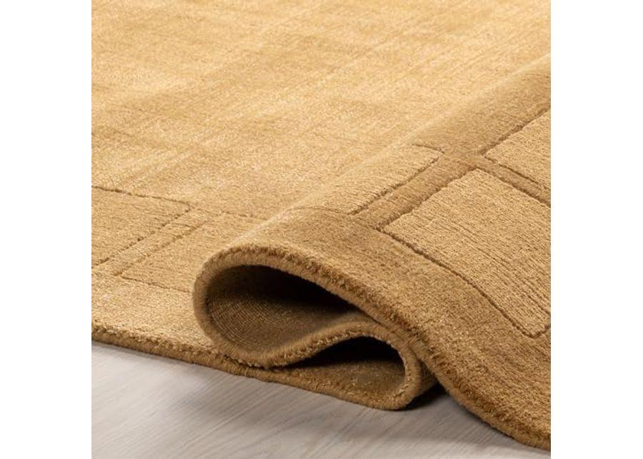 Rugs USA x Arvin Olano Petra High-Low Wool-Blend Area Rug, Wheat, 5' x 8'