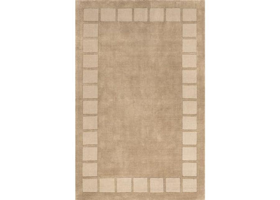 Rugs USA x Arvin Olano Petra High-Low Wool-Blend Area Rug, Fawn, 10' x 14'