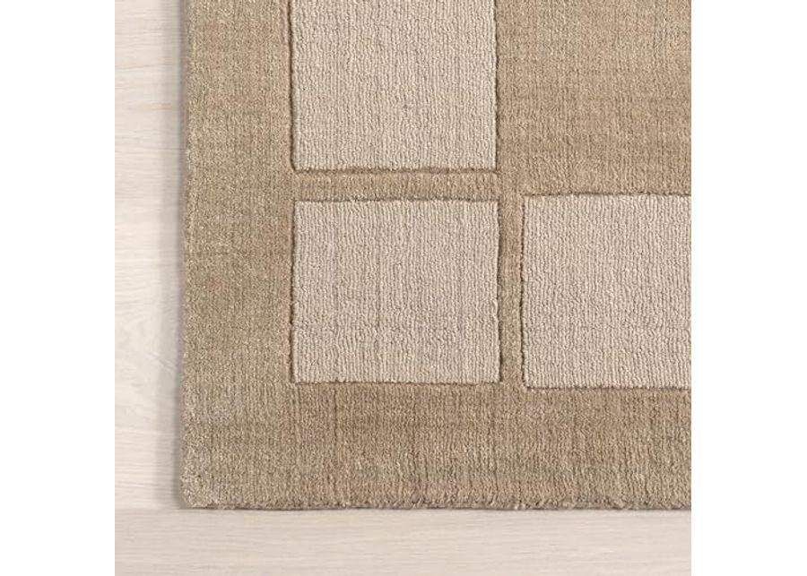 Rugs USA x Arvin Olano Petra High-Low Wool-Blend Area Rug, Fawn, 10' x 14'