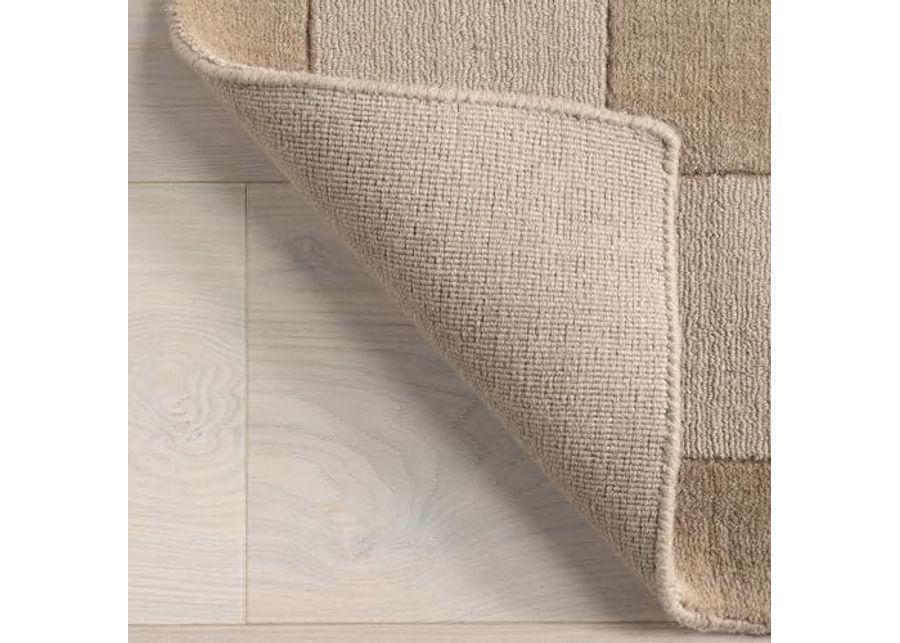 Rugs USA x Arvin Olano Petra High-Low Wool-Blend Area Rug, Fawn, 10' x 14'