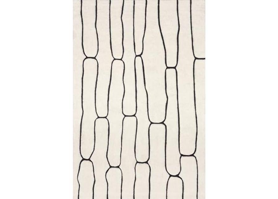 Rugs USA x Arvin Olano Nazco Abstract New Zealand Wool Area Rug, Charcoal, 3' x 5'