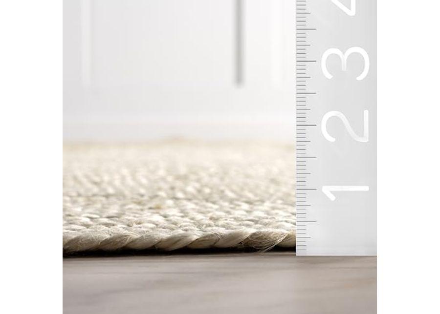 Rugs USA x Lauren Liess Juniper Tiled Jute Area Rug, 4x6, Ivory