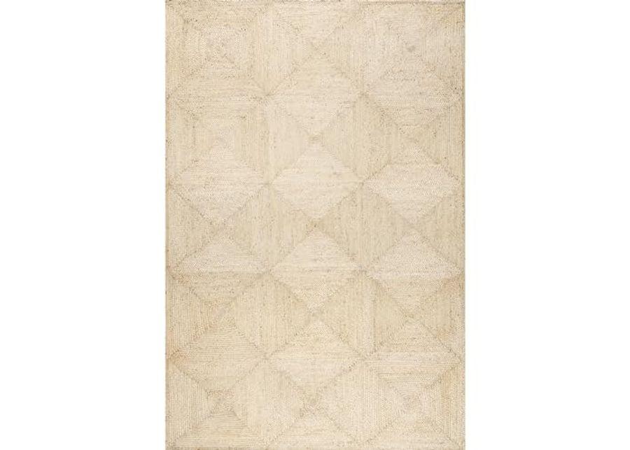 Rugs USA x Lauren Liess Juniper Tiled Jute Area Rug, 4x6, Ivory