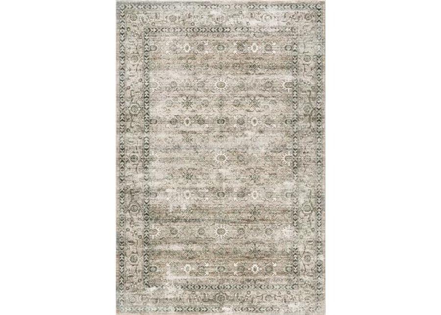 Rugs USA x Lauren Liess Myrtle Vintage Machine Washable Accent Rug, 3x5, Sage Green