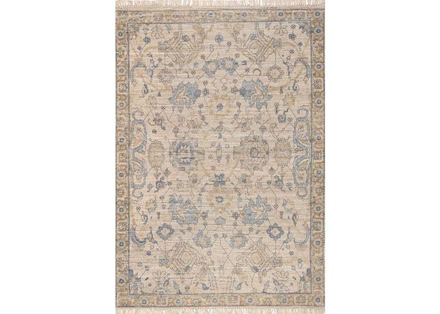 Rugs USA x Lauren Liess Marigold Vintage Tasseled Area Rug, 5x8, Sand