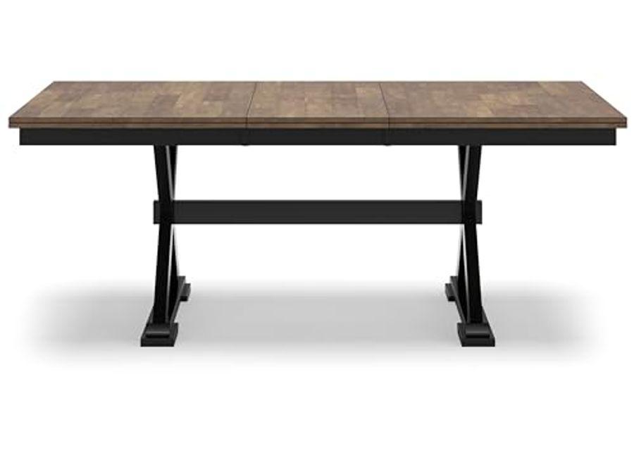 Signature Design by Ashley Wildenauer Dining Extension Table, 78" W x 40" D x 30" H, Black & Dark Brown