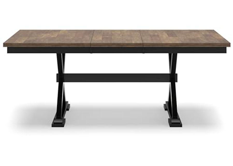 Signature Design by Ashley Wildenauer Dining Extension Table, 78" W x 40" D x 30" H, Black & Dark Brown