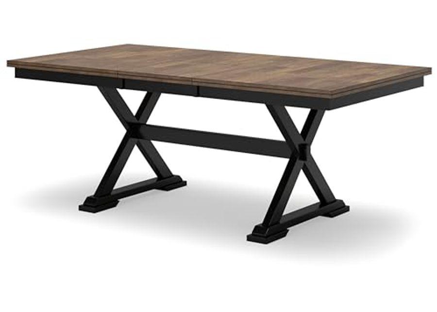 Signature Design by Ashley Wildenauer Dining Extension Table, 78" W x 40" D x 30" H, Black & Dark Brown