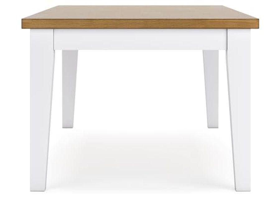 Signature Design by Ashley Ashbryn Dining Table, 86" W x 42" D x 31" H, White & Light Brown