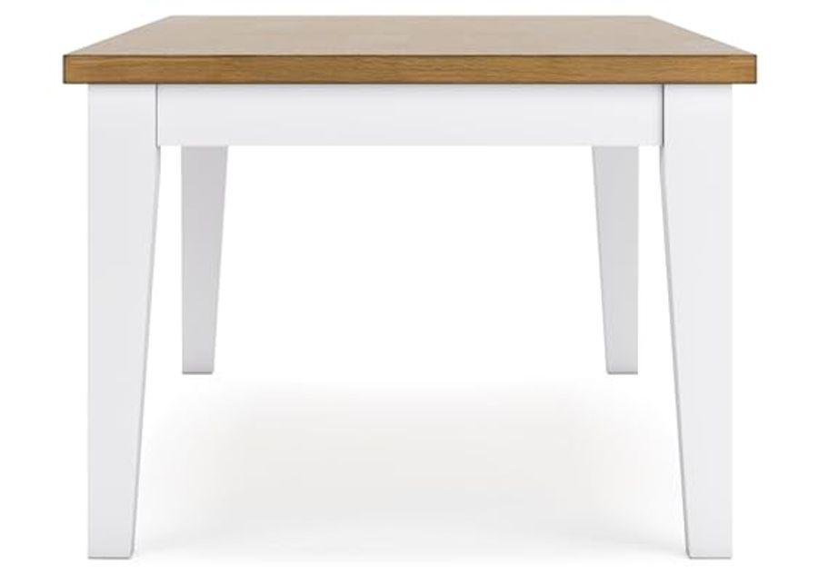 Signature Design by Ashley Ashbryn Dining Table, 86" W x 42" D x 31" H, White & Light Brown