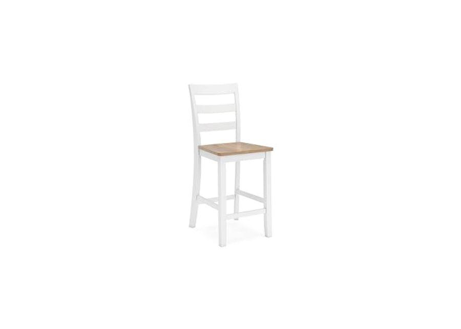 Signature Design by Ashley Gesthaven Solid Wood Frame Counter Height Barstool, Set of 2, White/Natural