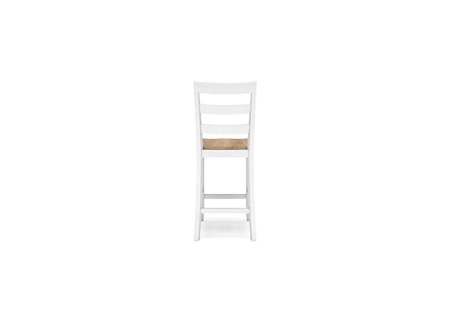 Signature Design by Ashley Gesthaven Solid Wood Frame Counter Height Barstool, Set of 2, White/Natural