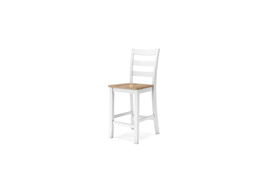 Signature Design by Ashley Gesthaven Solid Wood Frame Counter Height Barstool, Set of 2, White/Natural