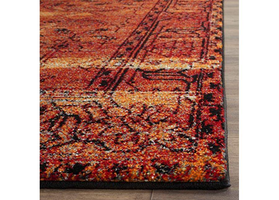 Safavieh 8'x10' Vintage Hamadan Orange Persian Rug & 8'x10' Non Slip Rug Pad, Oriental Traditional Design