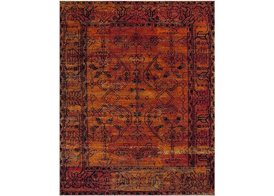 Safavieh 8'x10' Vintage Hamadan Orange Persian Rug & 8'x10' Non Slip Rug Pad, Oriental Traditional Design