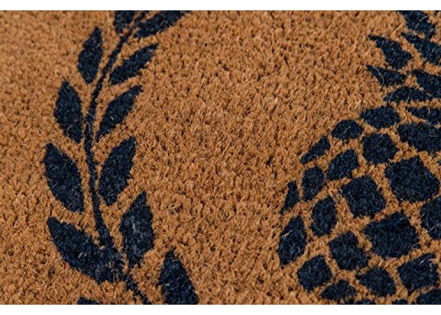 Erin Gates by Momeni Park Pineapple Navy Hand Woven Natural Coir Doormat 1'6" X 2'6" (Pack of 2)