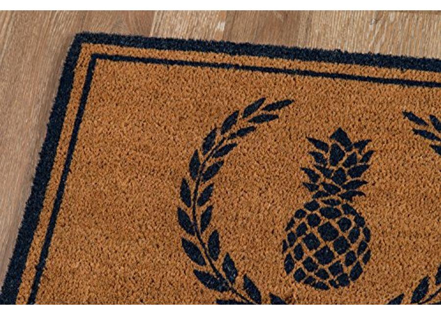 Erin Gates by Momeni Park Pineapple Navy Hand Woven Natural Coir Doormat 1'6" X 2'6" (Pack of 2)