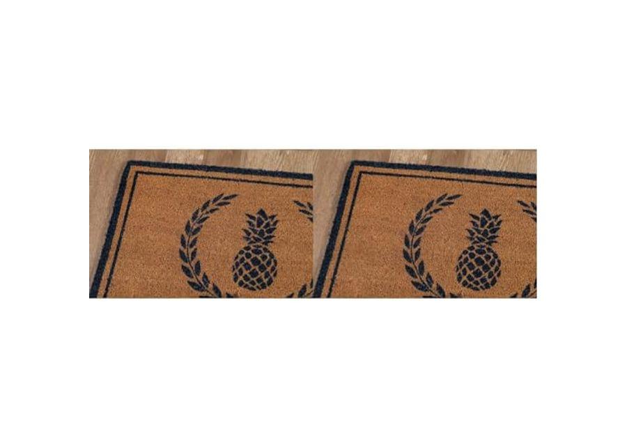 Erin Gates by Momeni Park Pineapple Navy Hand Woven Natural Coir Doormat 1'6" X 2'6" (Pack of 2)