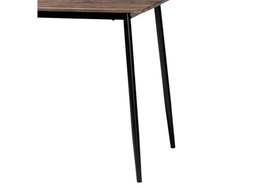 Baxton Studio Dalair Industrial Rustic Brown Wood and Metal Dining Table